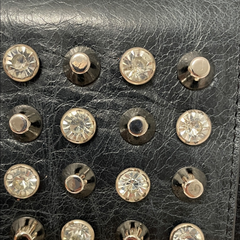 Sharif 1827 Black Studded Wrist/Clutch/Crossbody Bag - Picture 16 of 16
